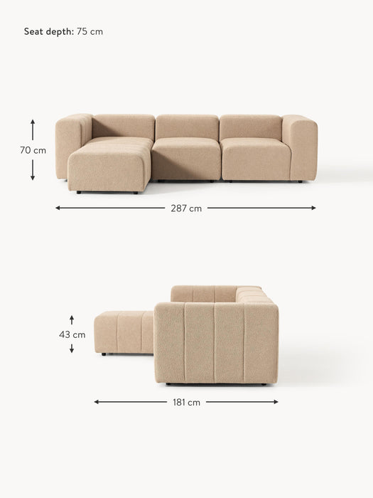 Boucl Modular Sofa Lena 4-seater with Ottoman leftright