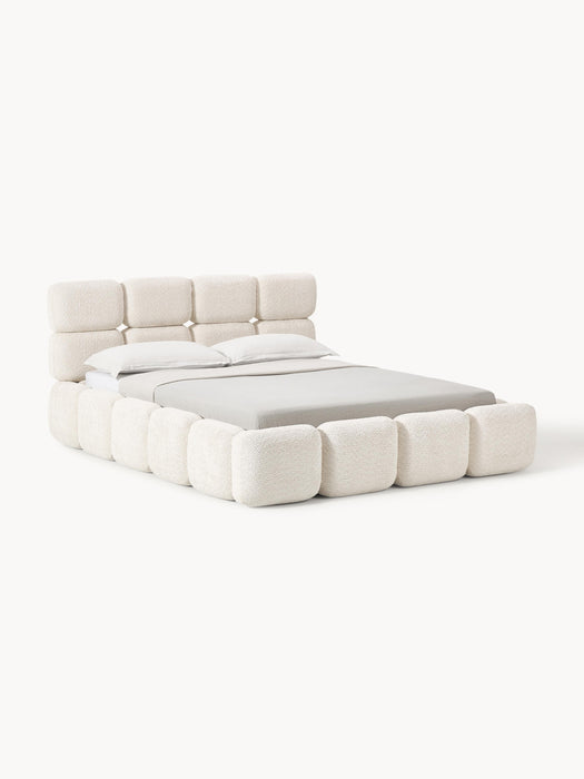 Upholstered Teddy Boucl Bed Tayla with Storage Space