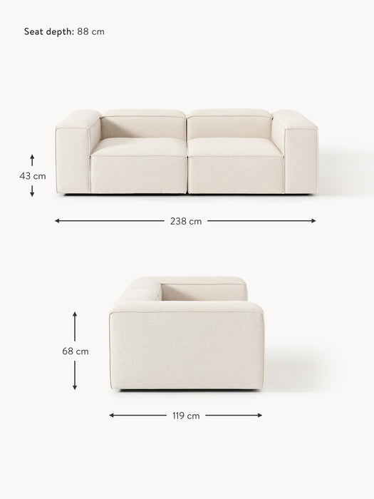 Linen Blend Modular Sofa Lennon 3-seater