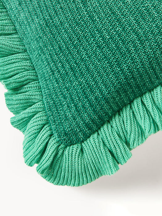 Pansy Knitted Cushion Cover with Ruffles