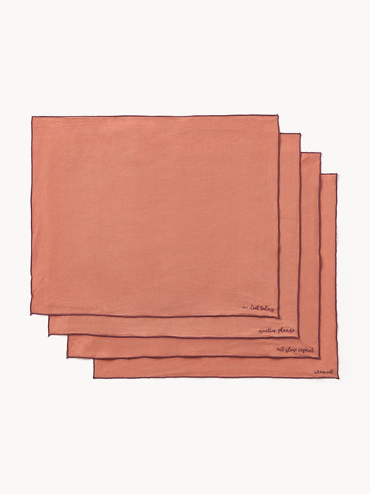Cosmo Embroidered Linen Placemats, Set of 4