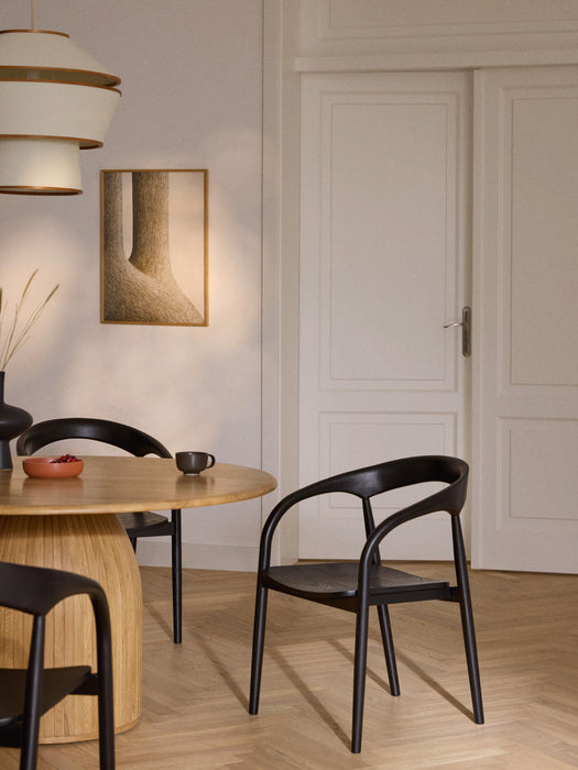 Ash Wood Dining Chair Camille with Armrests
