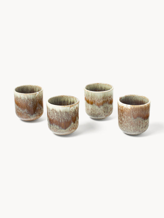 Handmade Espresso Cups Danza with Reactive Glaze Set of 4