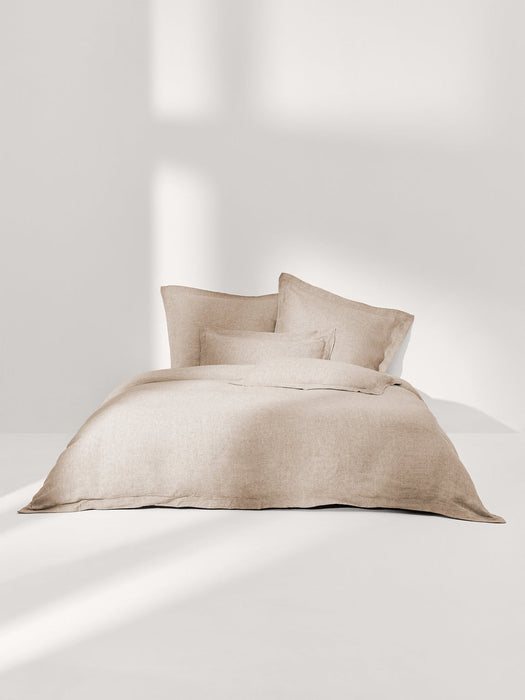 Linna Linen Duvet Cover with Oxford Border