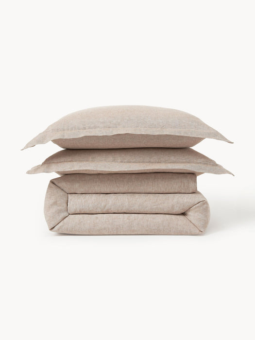 Linna Linen Duvet Cover with Oxford Border
