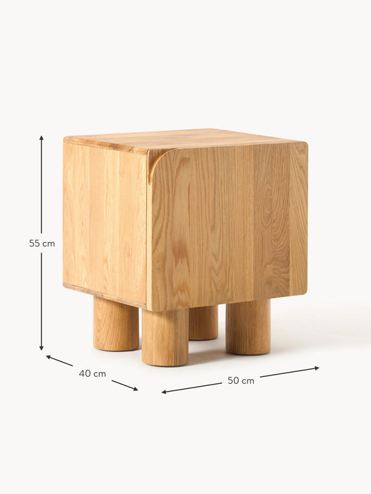 Oak Wood Bedside Table Cadi