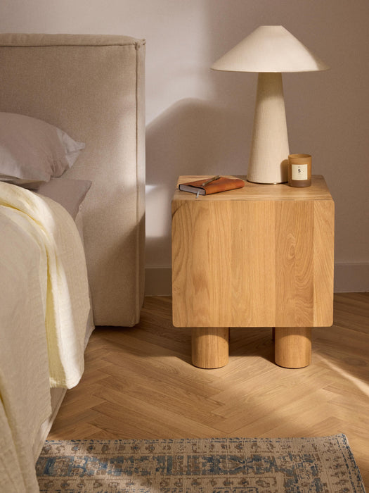 Oak Wood Bedside Table Cadi