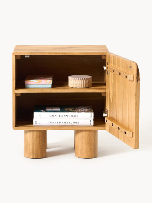 Oak Wood Bedside Table Cadi
