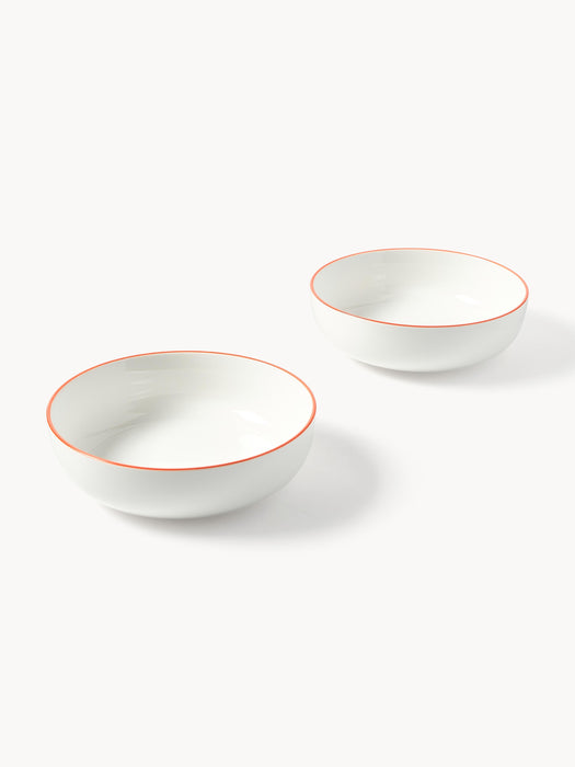 Small Porcelain Soup Plates Facile Set of 2