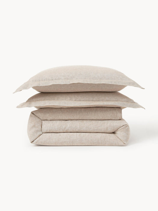Linna Linen Duvet Cover with Oxford Border