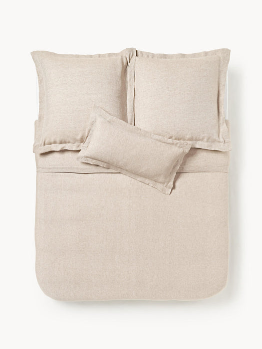 Linna Linen Duvet Cover with Oxford Border