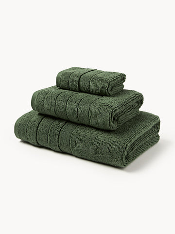 Luxe Towel Set with Striped Border, in various set sizes