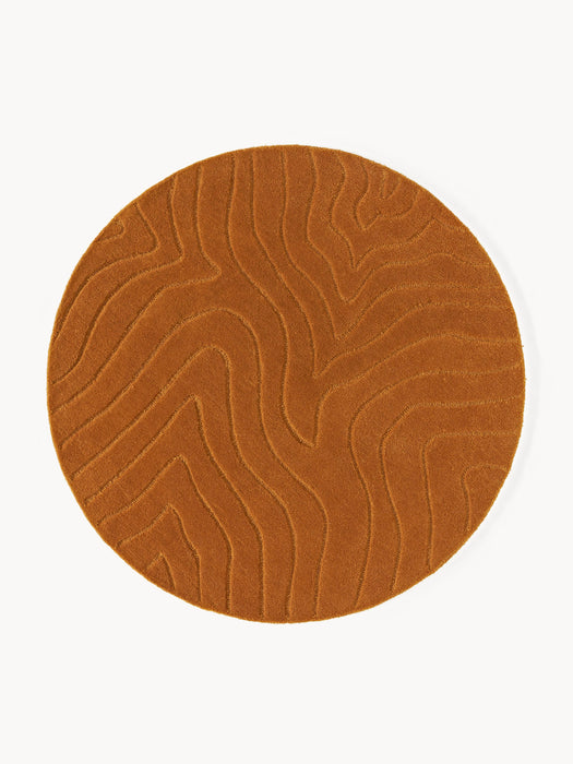 Round Hand-Tufted Wool Rug Aaron