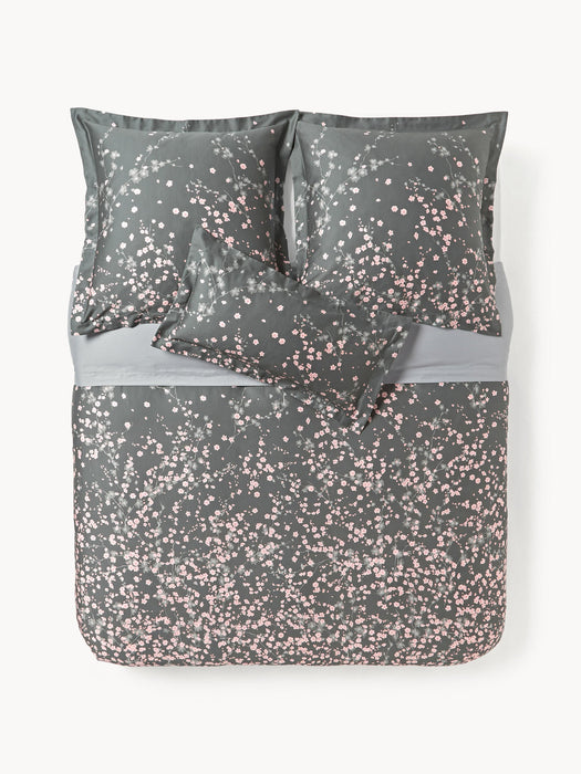 Sakura Cotton Sateen Duvet Cover with Floral Print