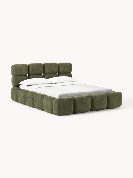 Upholstered Teddy Boucl Bed Tayla with Storage Space