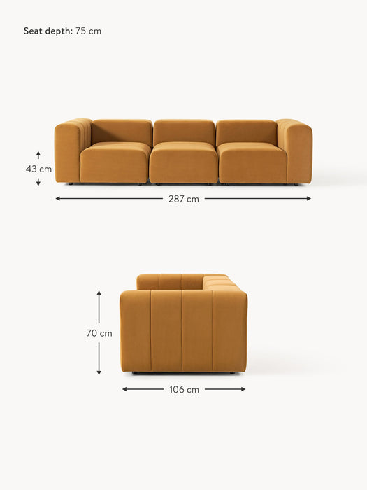 Modular Velvet Sofa Lena 4-seater