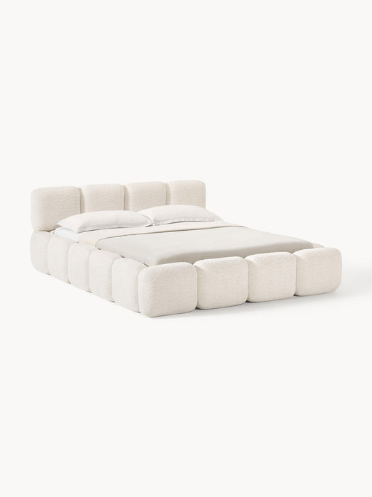 Upholstered Teddy Boucl Bed Tayla with Storage