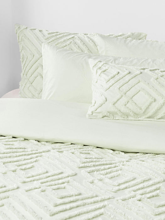 Cotton Percale Duvet Cover Phil with Tufted Design