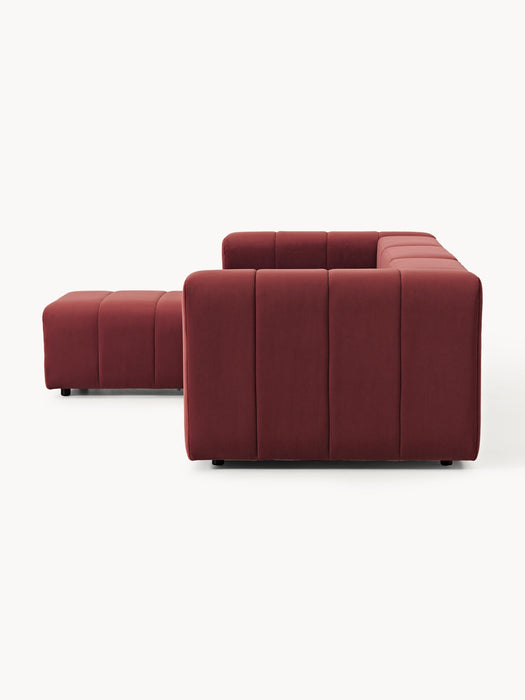 Modular Velvet Sofa Lena 4-seater with Ottoman leftright
