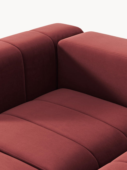 Modular Velvet Sofa Lena 4-seater with Ottoman leftright