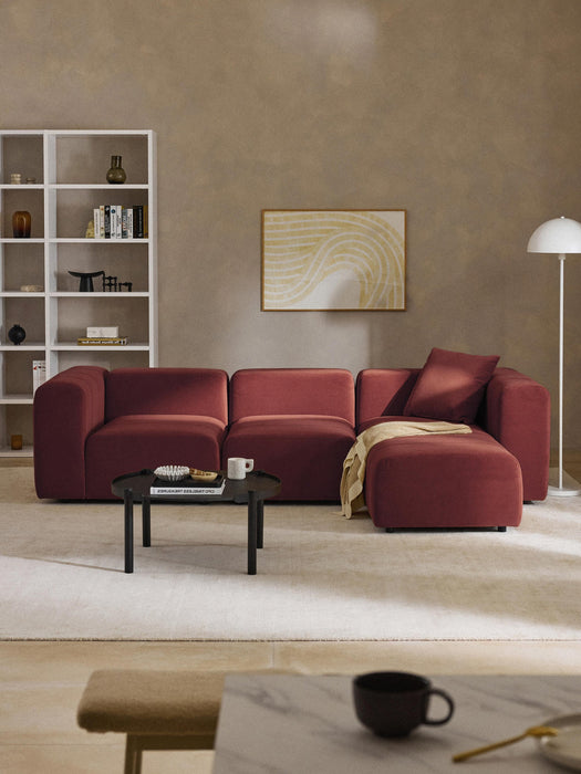 Lena Modular Velvet Sofa (4-seater) with Ottoman (left/right)