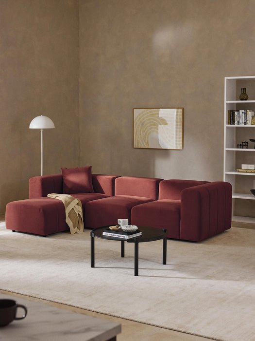 Modular Velvet Sofa Lena 4-seater with Ottoman leftright