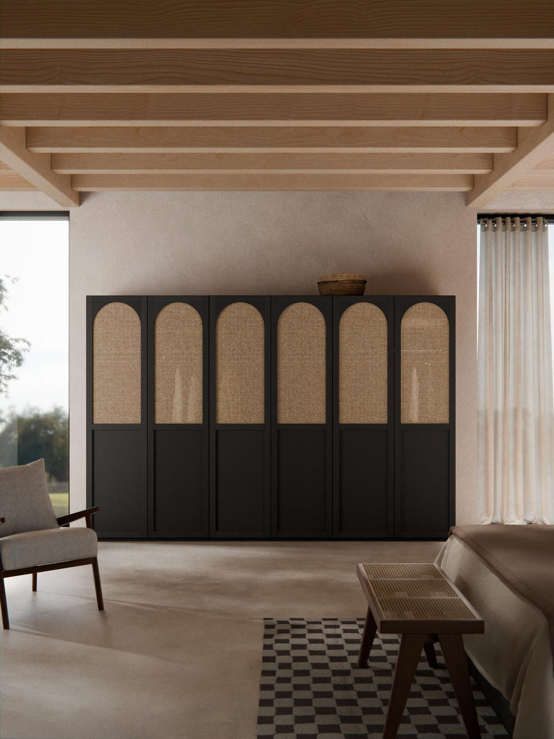 Jeanne Modular Hinged Door Wardrobe, 300 cm Wide, in various sizes
