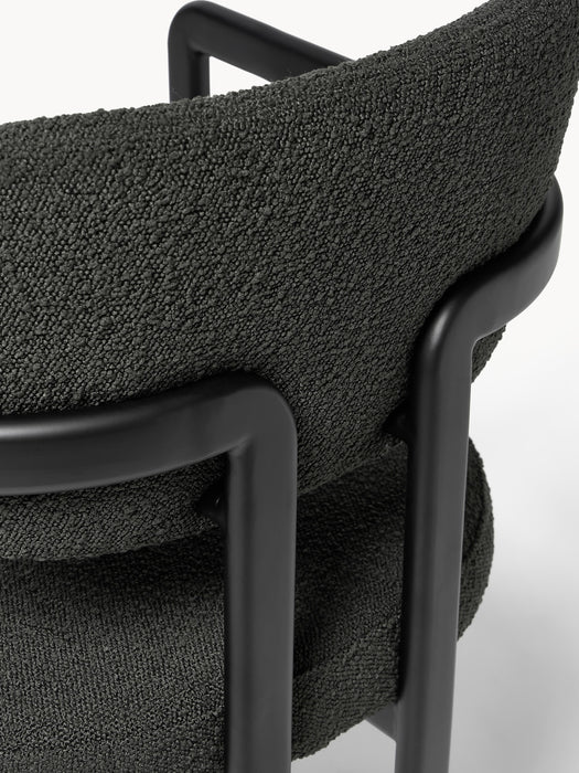 Upholstered Boucl Dining Chair Adrien with Armrests