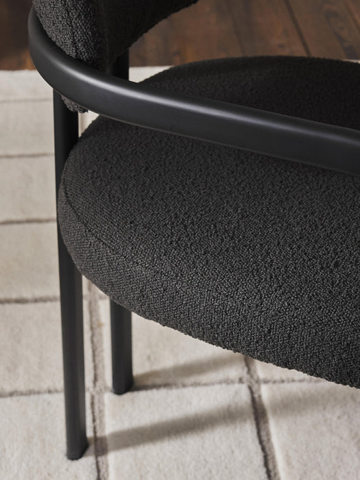 Upholstered Boucl Dining Chair Adrien with Armrests