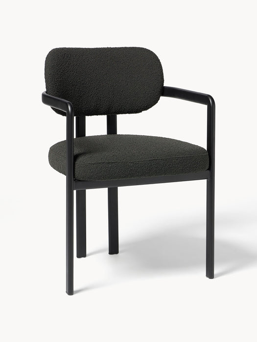 Upholstered Boucl Dining Chair Adrien with Armrests