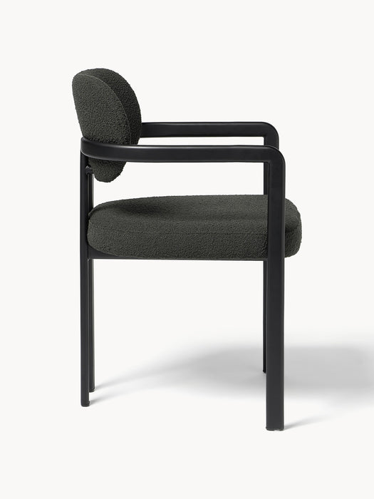 Upholstered Boucl Dining Chair Adrien with Armrests
