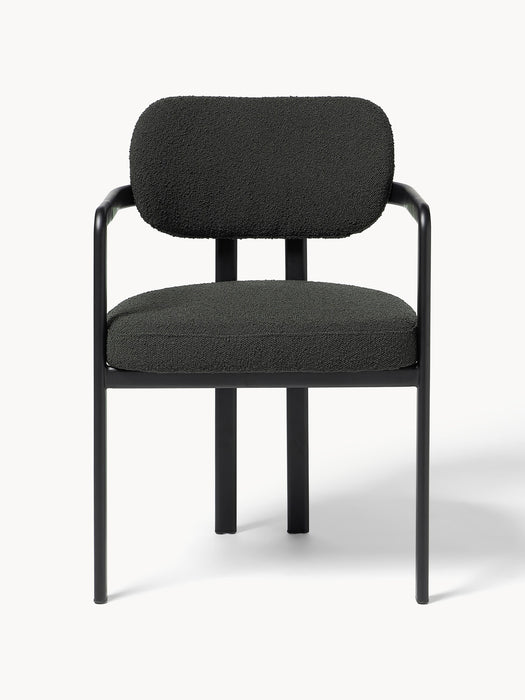 Upholstered Boucl Dining Chair Adrien with Armrests