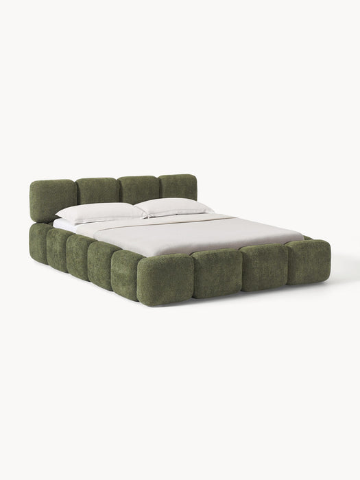 Upholstered Teddy Boucl Bed Tayla with Storage Space