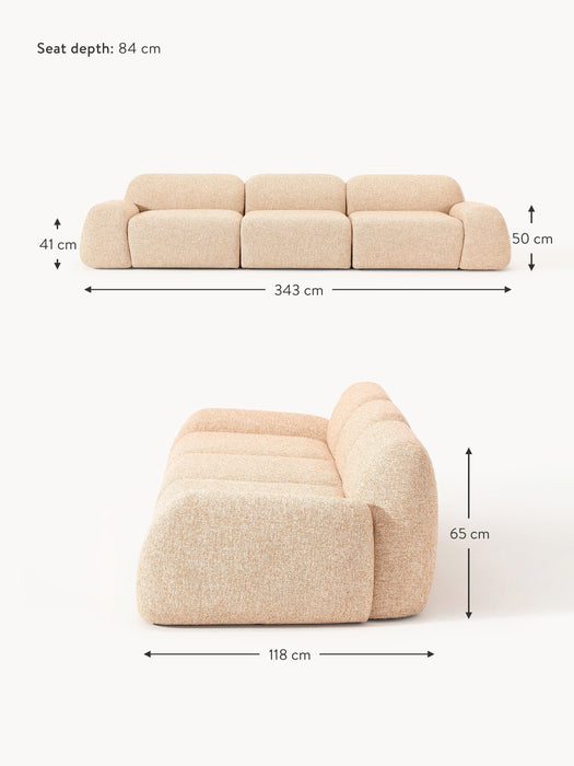 Modular Boucl Sofa Wolke 4-seater