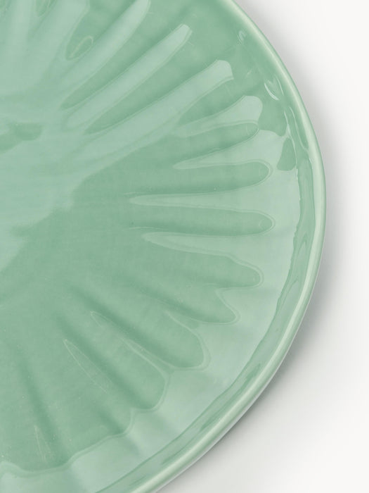 Porcelain Dinner Plates Sali with Embossed Pattern Set of 4