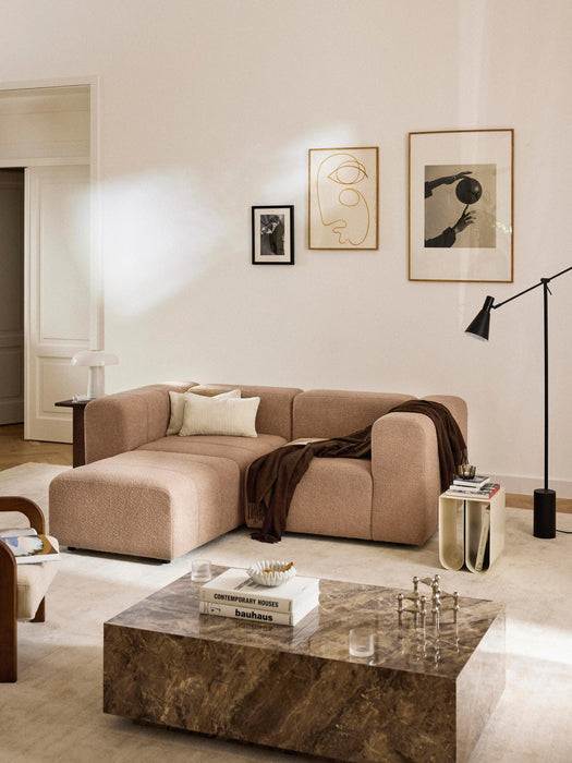 Boucl Modular Sofa Lena 2-seater with Ottoman leftright