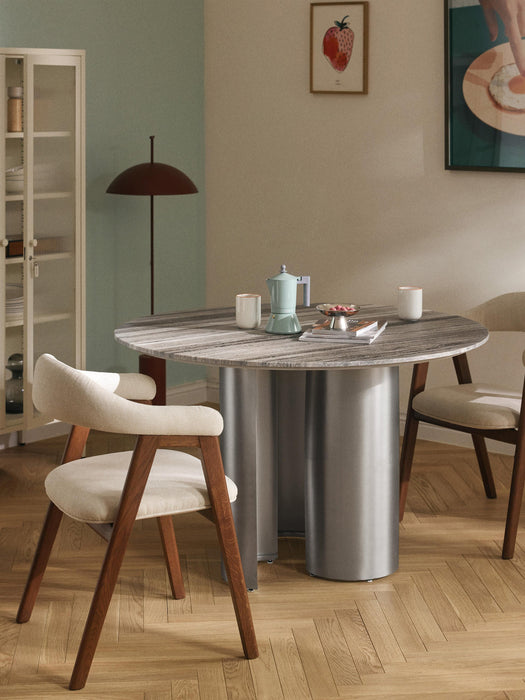 Noam Round Dining Table with Marble Table Top, Ø 120 cm