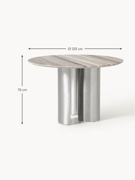 Round Dining Table Noam with Marble Table Top 120 cm