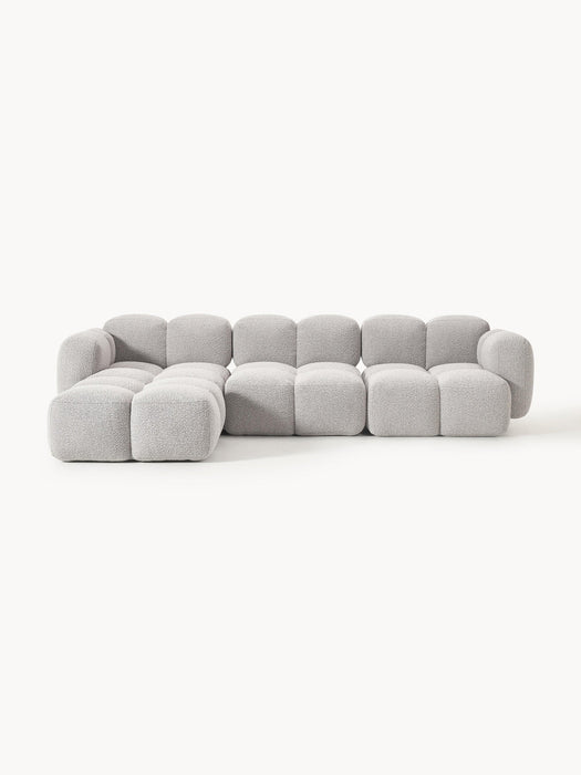 Tayla Bouclé Modular Sofa (4-seater) with Ottoman (left/right)