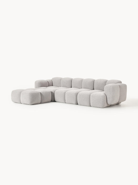 Tayla Bouclé Modular Sofa (4-seater) with Ottoman (left/right)