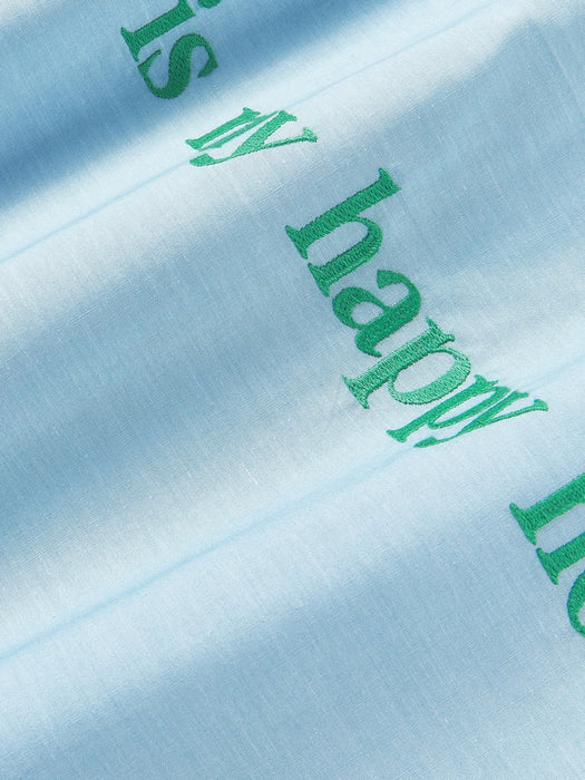Cotton Percale Duvet Cover Roya with Embroidered Lettering