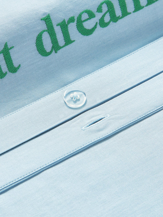 Cotton Percale Duvet Cover Roya with Embroidered Lettering