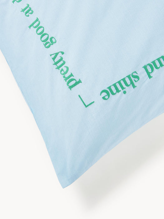 Cotton Percale Duvet Cover Roya with Embroidered Lettering