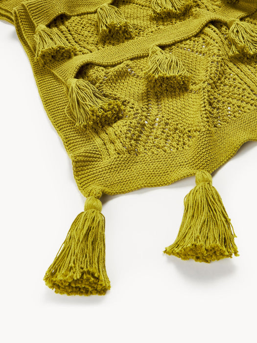 Sarah Knitted Throw with Tassels
