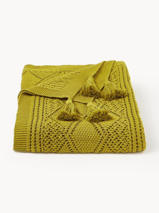 Sarah Knitted Throw with Tassels