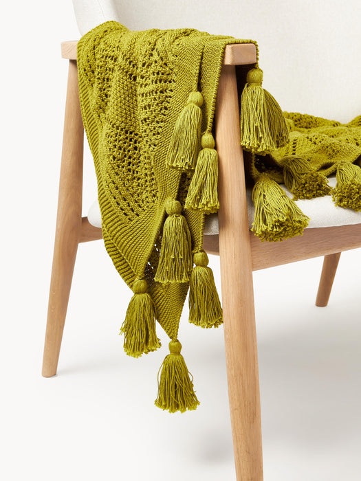 Sarah Knitted Throw with Tassels