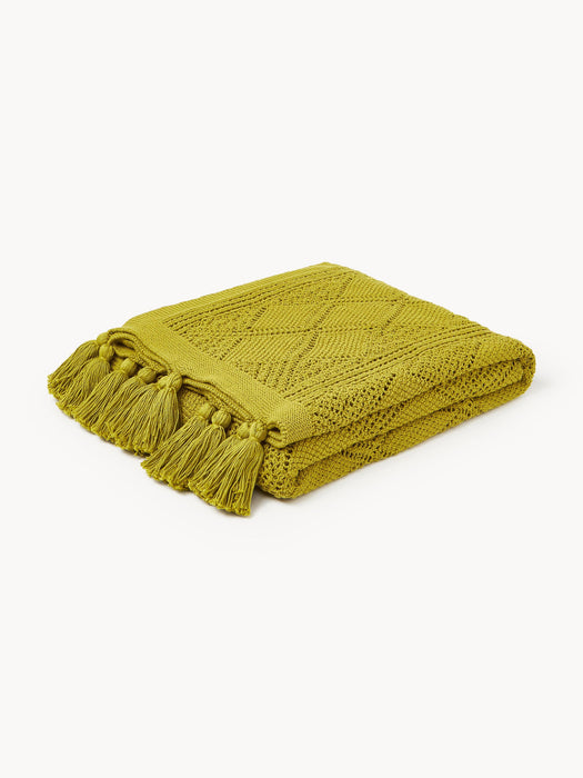 Sarah Knitted Throw with Tassels