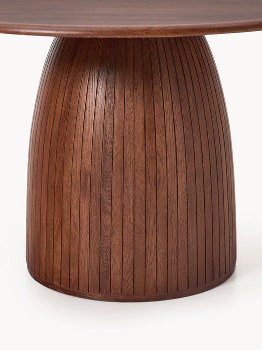 Nelly Round Dining Table with Groove Structure, in various sizes