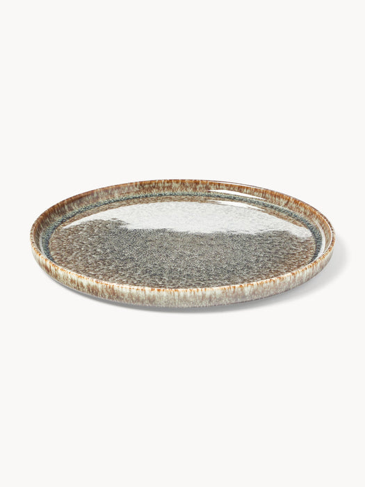 Danza Handmade Dinner Plates with Reactive Glaze, Set of 4