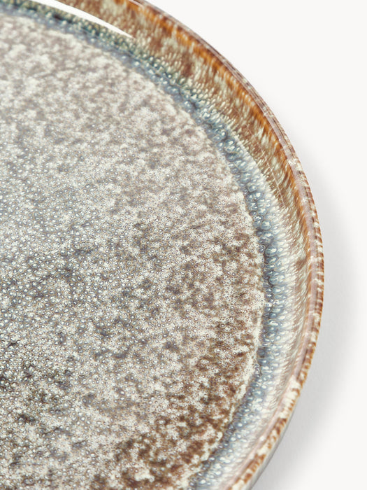 Danza Handmade Dinner Plates with Reactive Glaze, Set of 4
